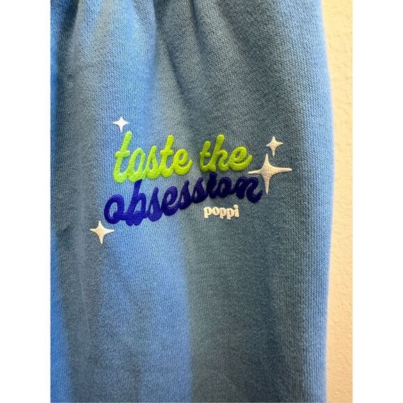 Poppi Soda Light Blue Wide Leg Sweatpants Size Medium New - Picture 7 of 7